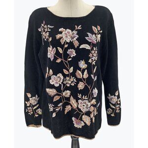 Vintage Worthington Sweater Women's Size Large Floral